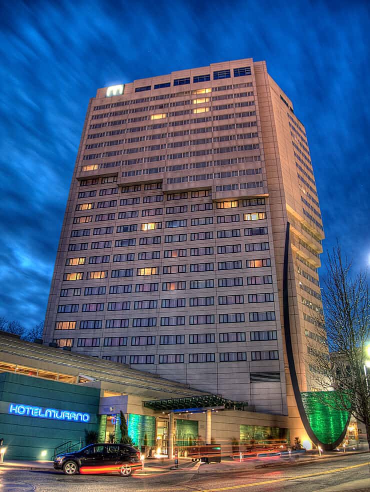 Hotel Murano Tacoma at night